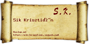 Sik Krisztián névjegykártya